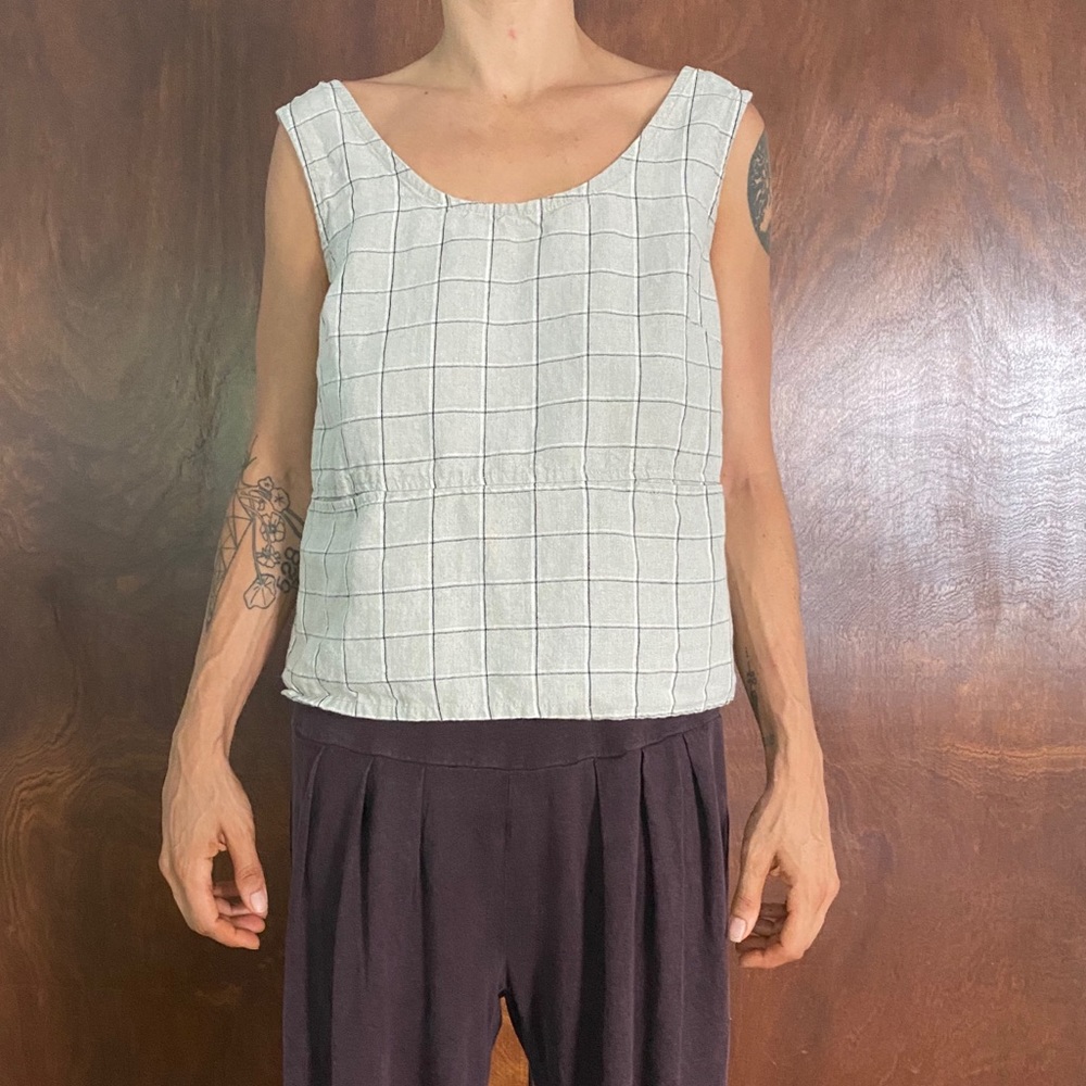 linen check top
